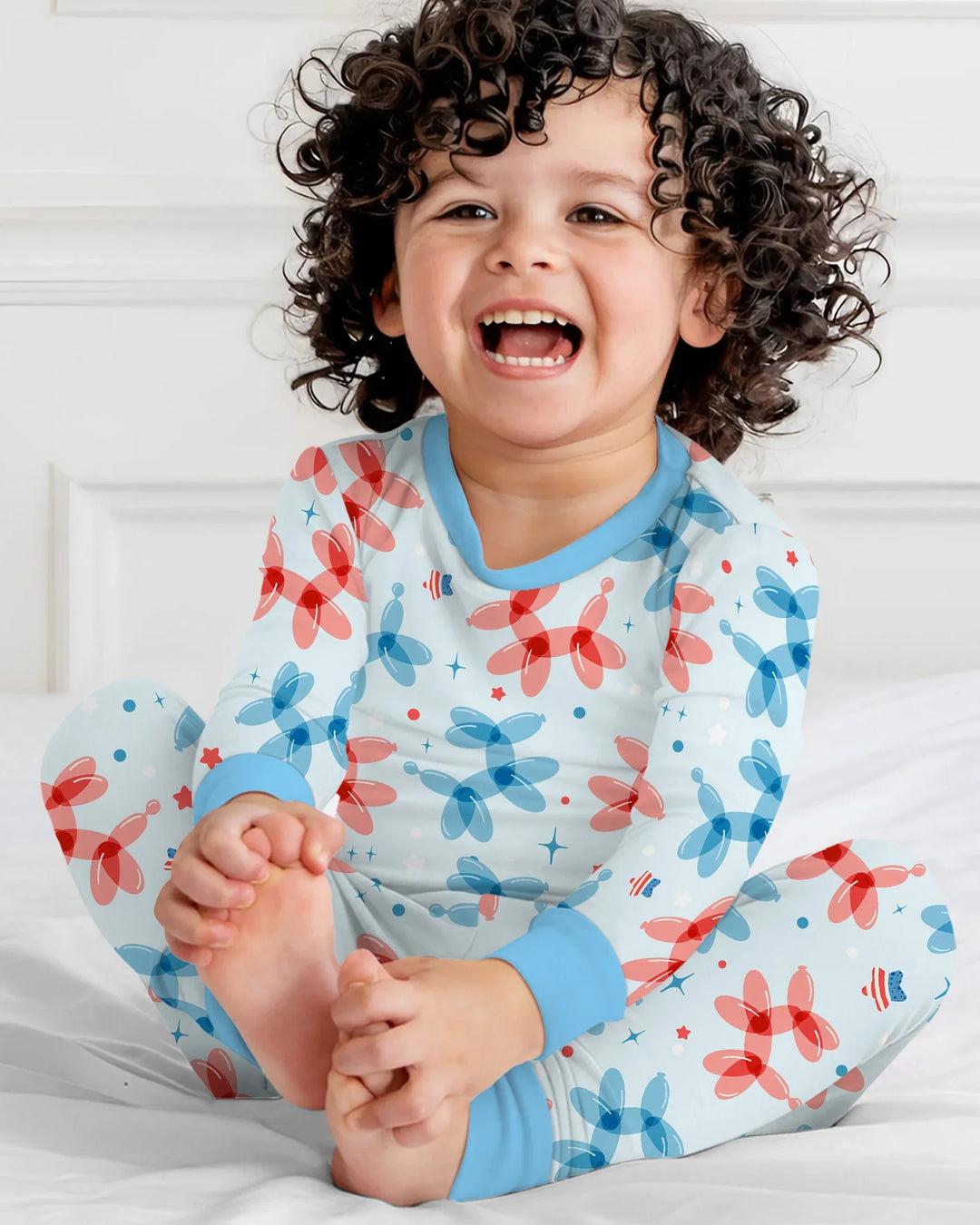 Zweiteiliges Langarm-Pyjama-Set mit Sommerfrüchten