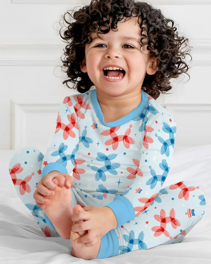 Zweiteiliges Langarm-Pyjama-Set mit Sommerfrüchten