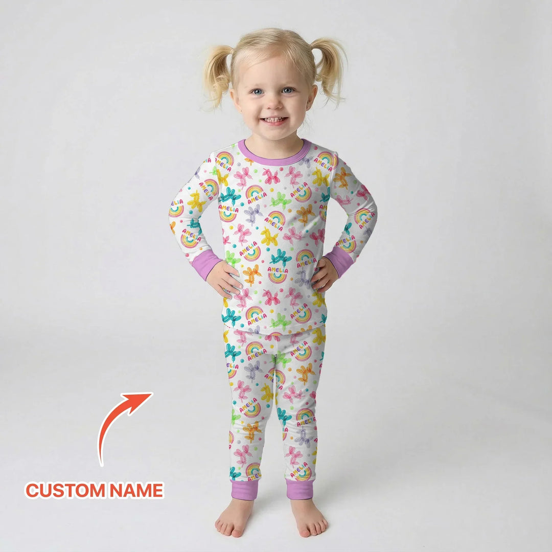 Zweiteiliges Langarm-Pyjama-Set mit Sommerfrüchten
