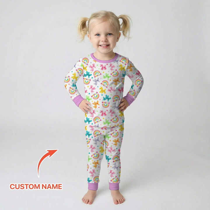 Zweiteiliges Langarm-Pyjama-Set mit Sommerfrüchten