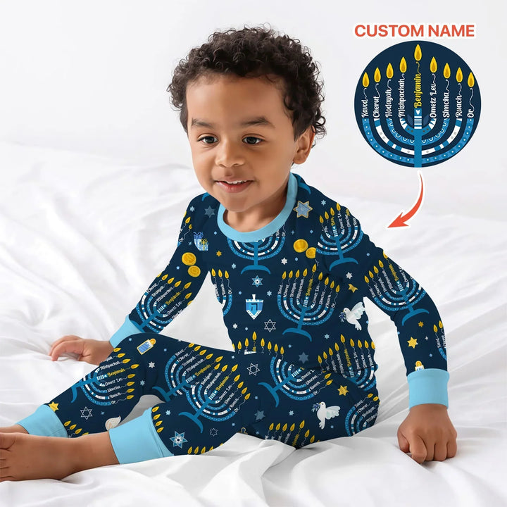 Zweiteiliges Langarm-Pyjama-Set mit Sommerfrüchten