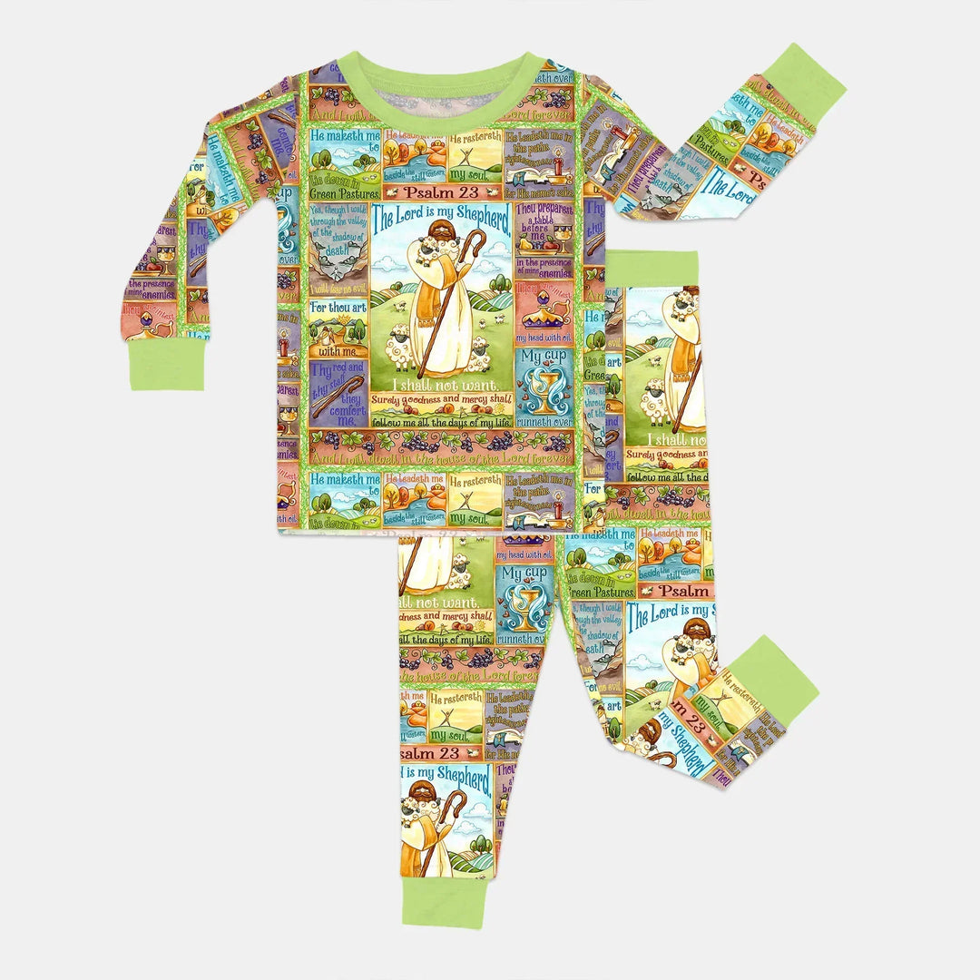 The Lord Is My Shepherd Bamboo Two Piece Long Sleeve Pajama Set
