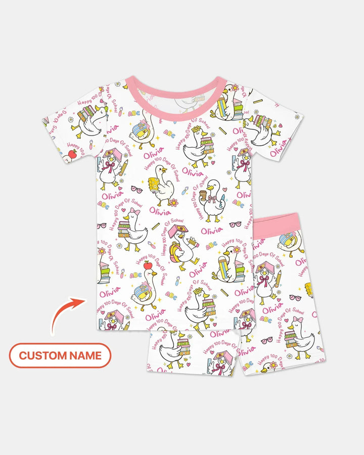 Zweiteiliges Pyjama-Set mit kurzen Ärmeln und Shorts im Sommer-Design