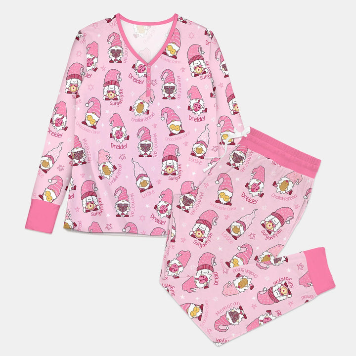 Happy Hanukkah Matching Family Women Pajama Set , Happy Hanukkah Matching Family Women Pajama Set - Combo Shirt & Pants / S