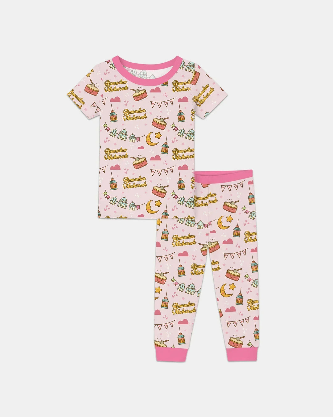 Ramadan Mubarak Bamboo Two Piece Short Sleeve Pajama Set