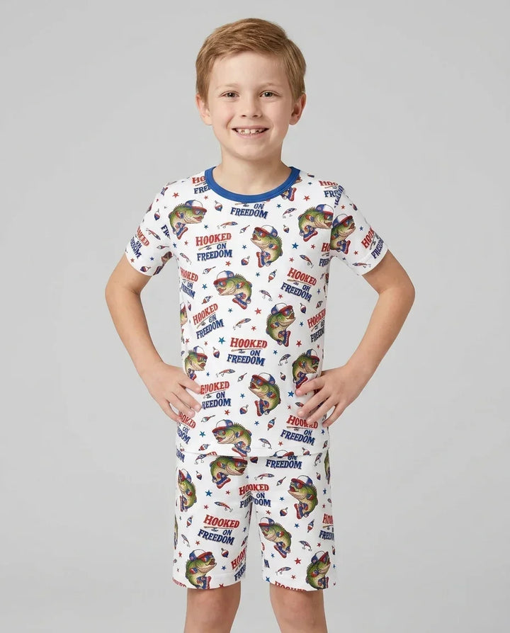 Schlafanzug-Set zweiteilig, kurze Ärmel, kurze Hose, Bambus