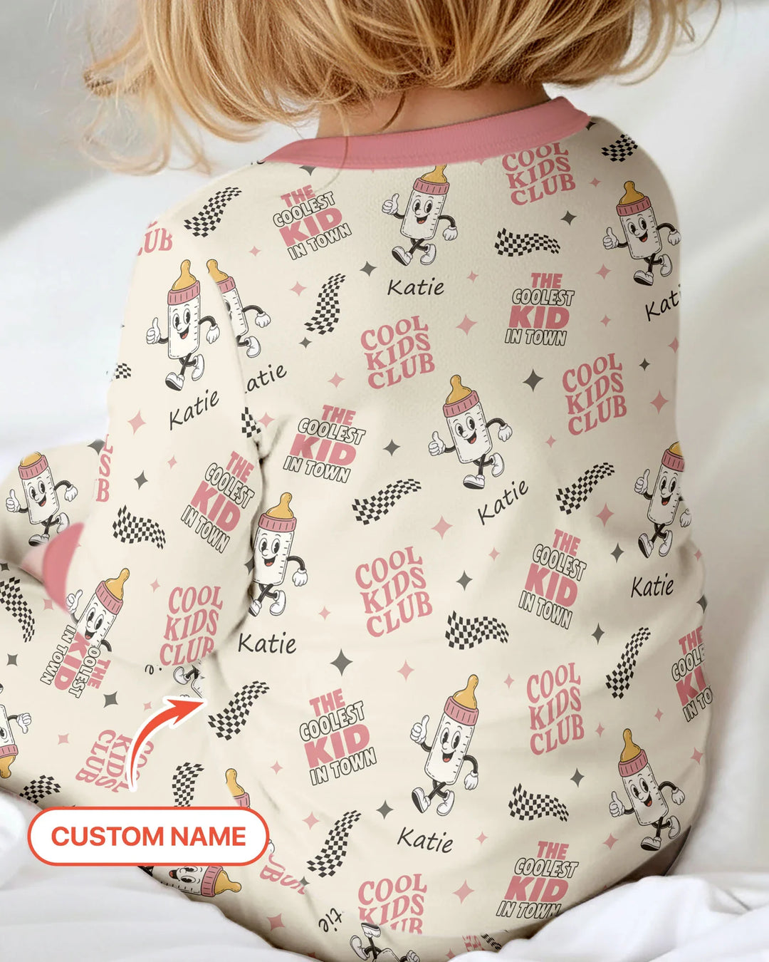Custom Name Cool Club Daddy & Me Matching Bamboo Two Piece Long Sleeve Pajama Set