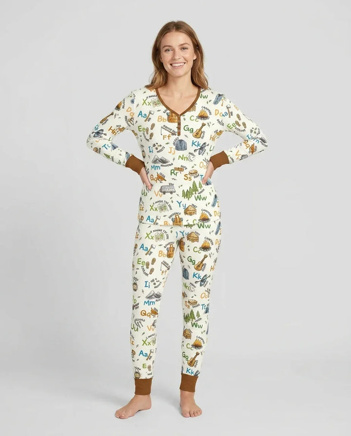 Adventure Alphabet ABCs Summer Camp Bamboo Women Pajama Set