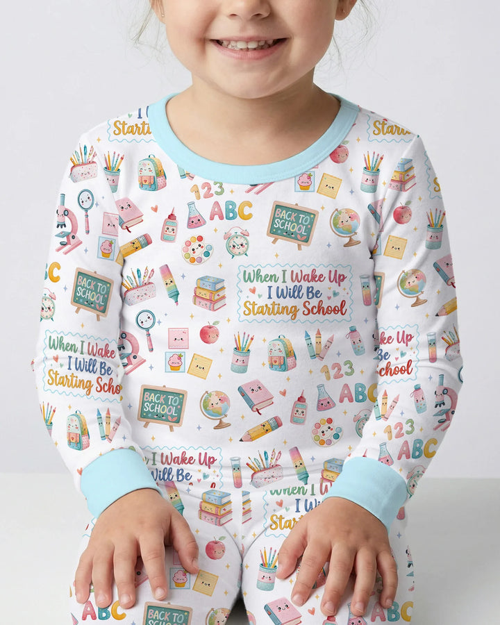 Zweiteiliges Langarm-Pyjama-Set mit Sommerfrüchten