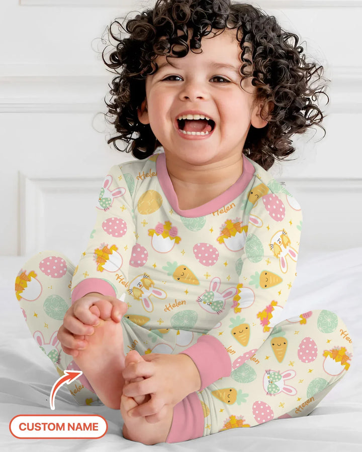 Zweiteiliges Langarm-Pyjama-Set mit Sommerfrüchten
