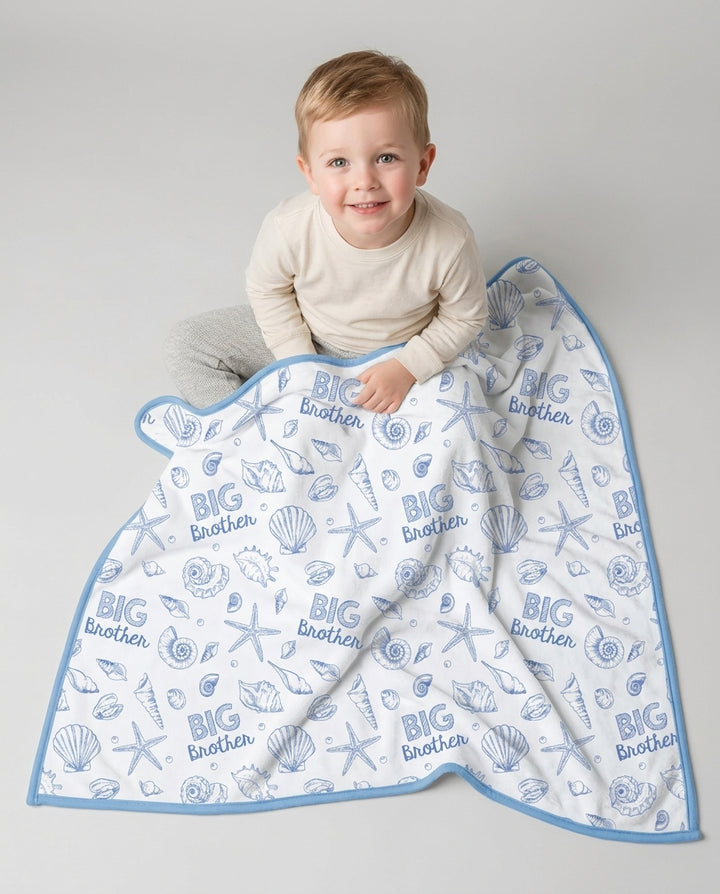 Coquette Seashell Matching Sibling Bamboo Blanket