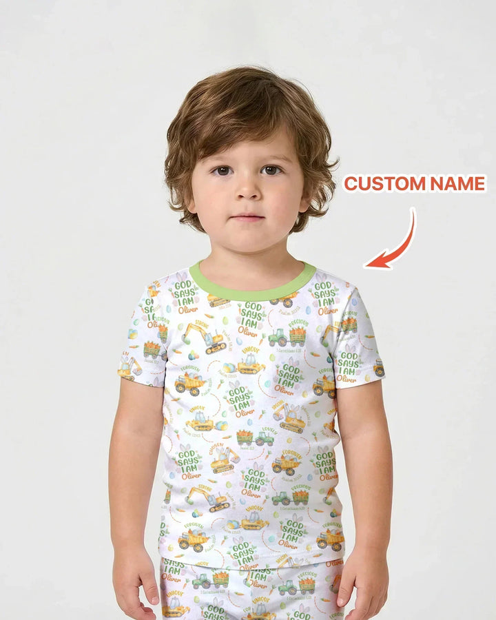 Zweiteiliges Pyjama-Set mit kurzen Ärmeln und Shorts im Sommer-Design
