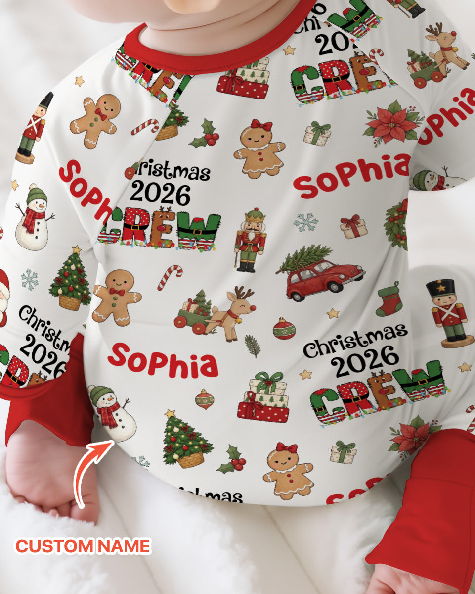 Custom Name Christmas 2026 Crew Bamboo Convertible Zippy