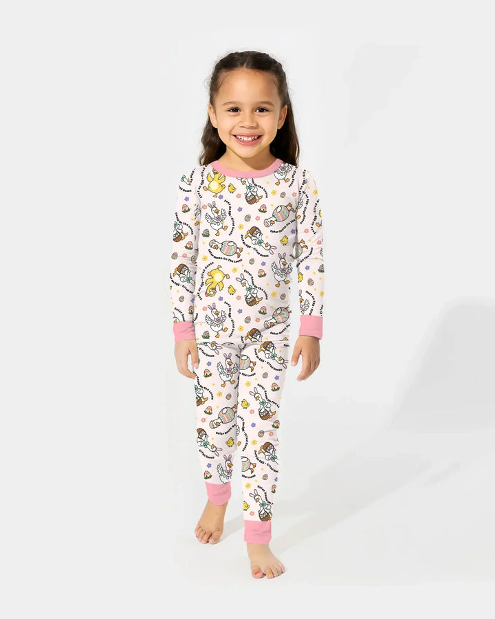 Zweiteiliges Langarm-Pyjama-Set mit Sommerfrüchten
