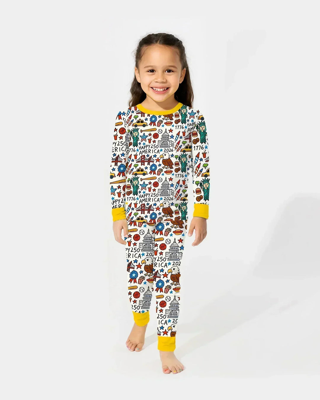 Zweiteiliges Langarm-Pyjama-Set mit Sommerfrüchten
