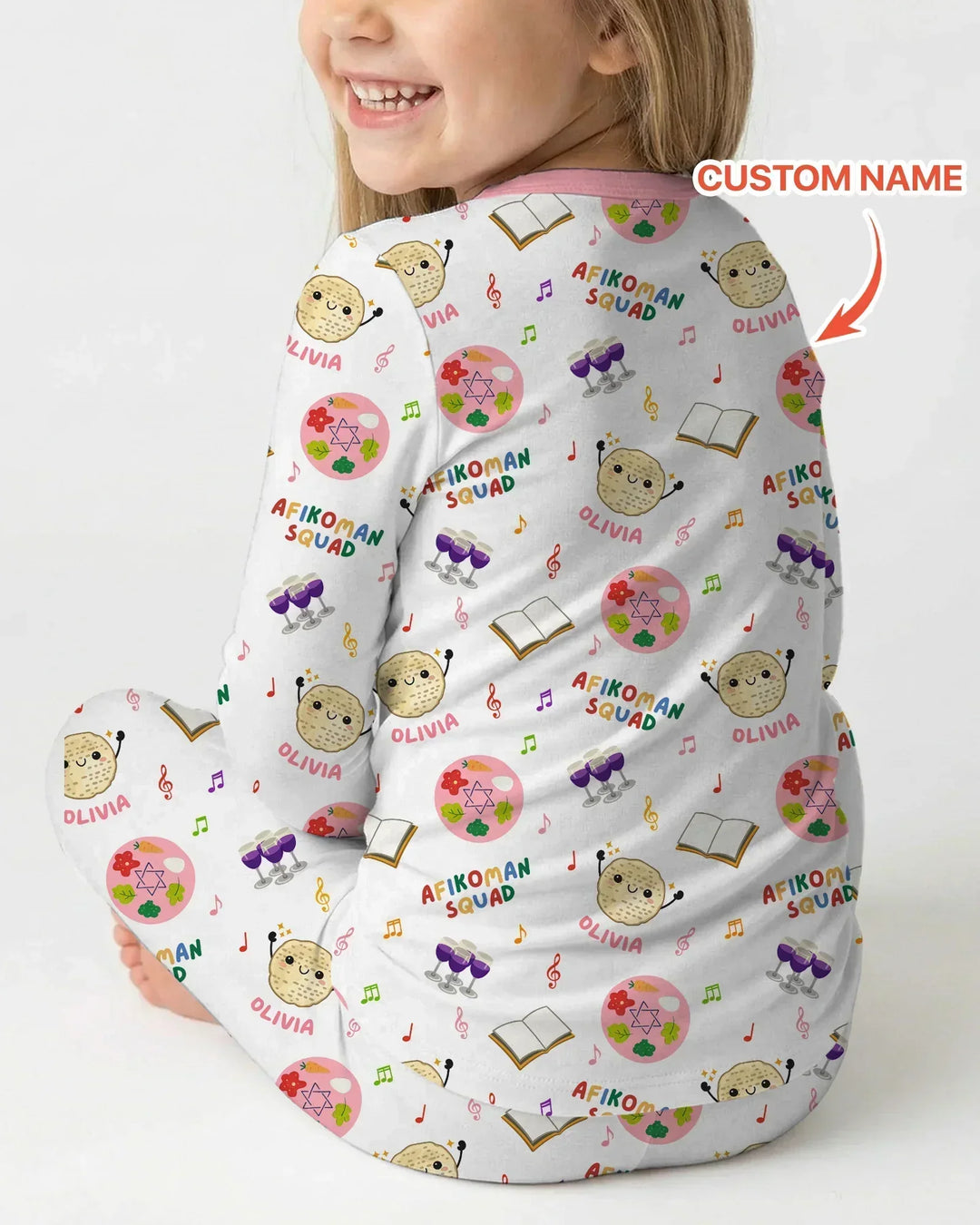 Zweiteiliges Langarm-Pyjama-Set mit Sommerfrüchten