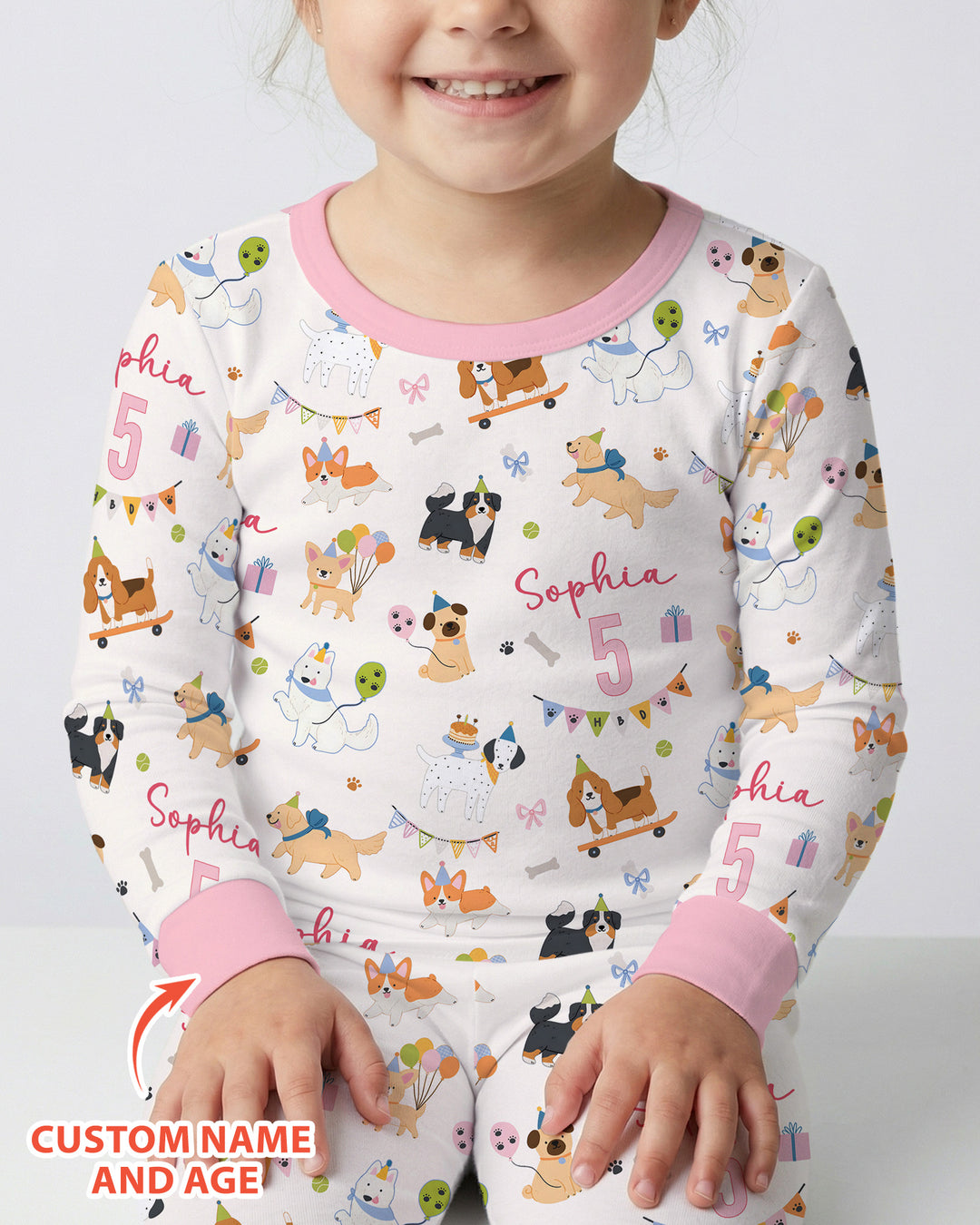 Zweiteiliges Langarm-Pyjama-Set mit Sommerfrüchten
