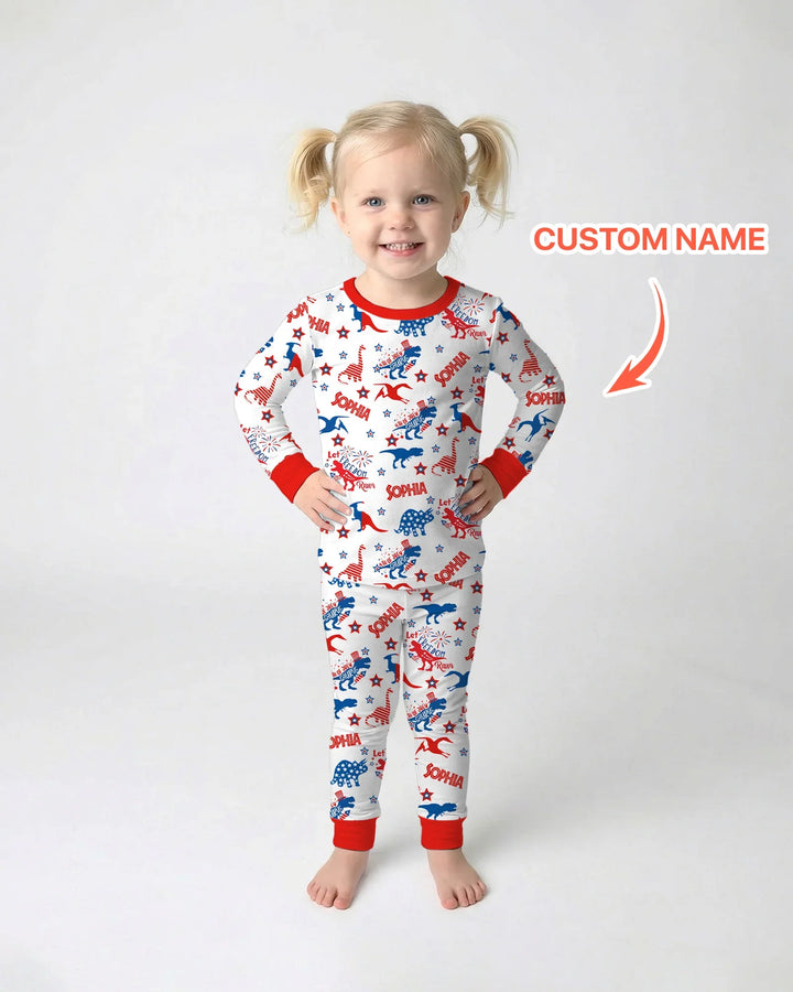 Zweiteiliges Langarm-Pyjama-Set mit Sommerfrüchten