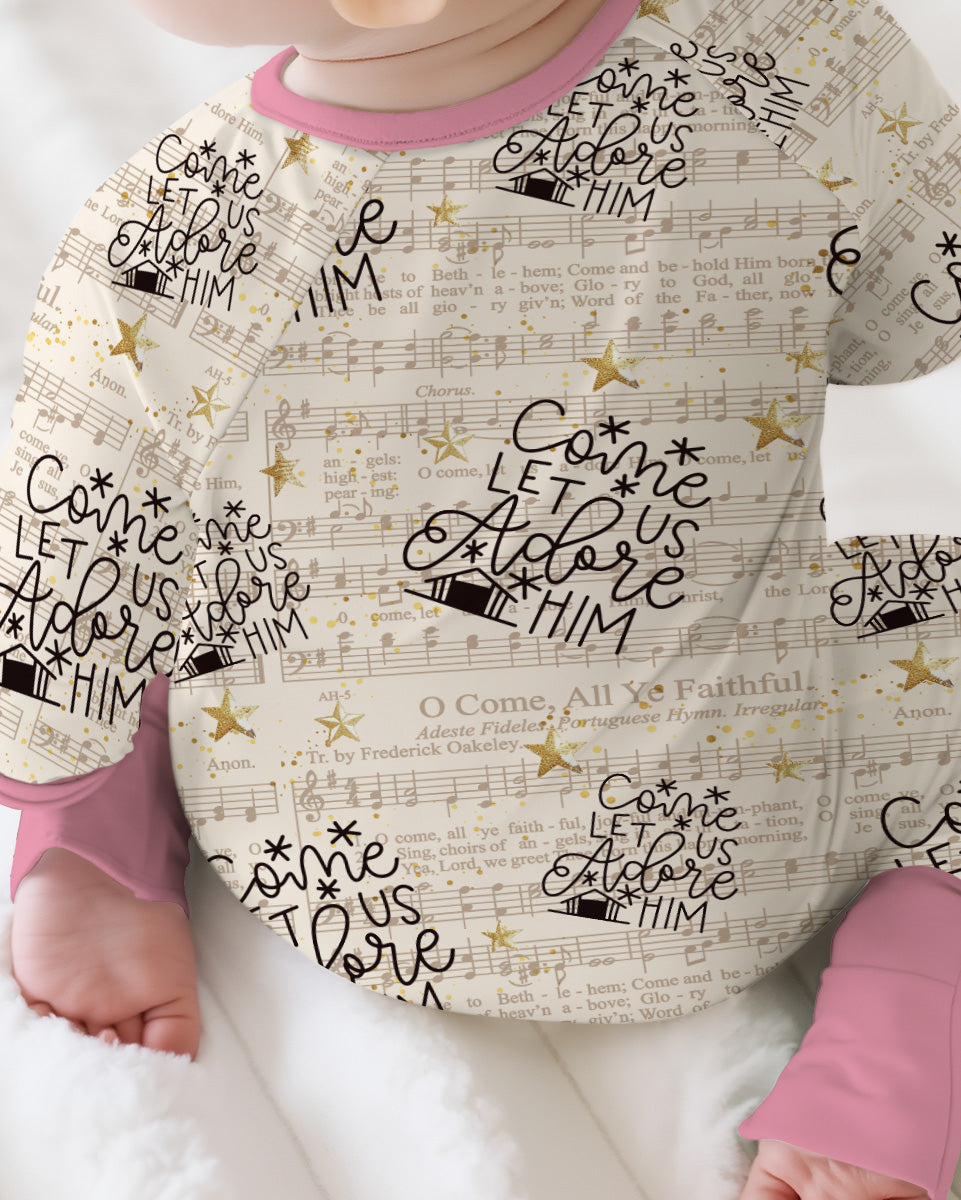 Oh Come Let Us Adore Him Custom Name Mommy And Me Matching Bamboo Convertible Zippy