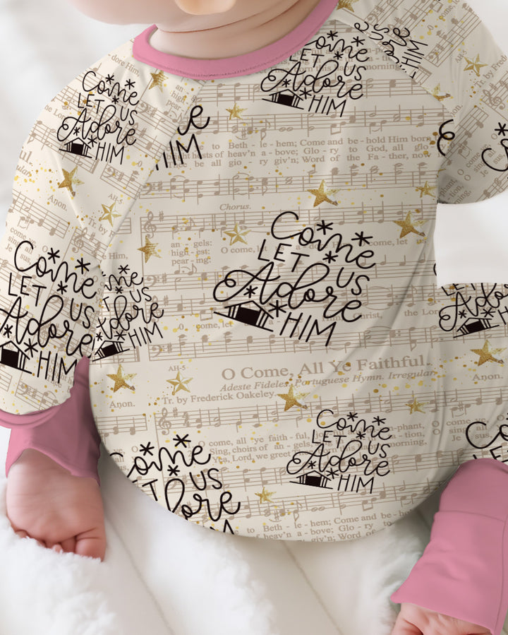 Oh Come Let Us Adore Him Custom Name Mommy And Me Matching Bamboo Convertible Zippy