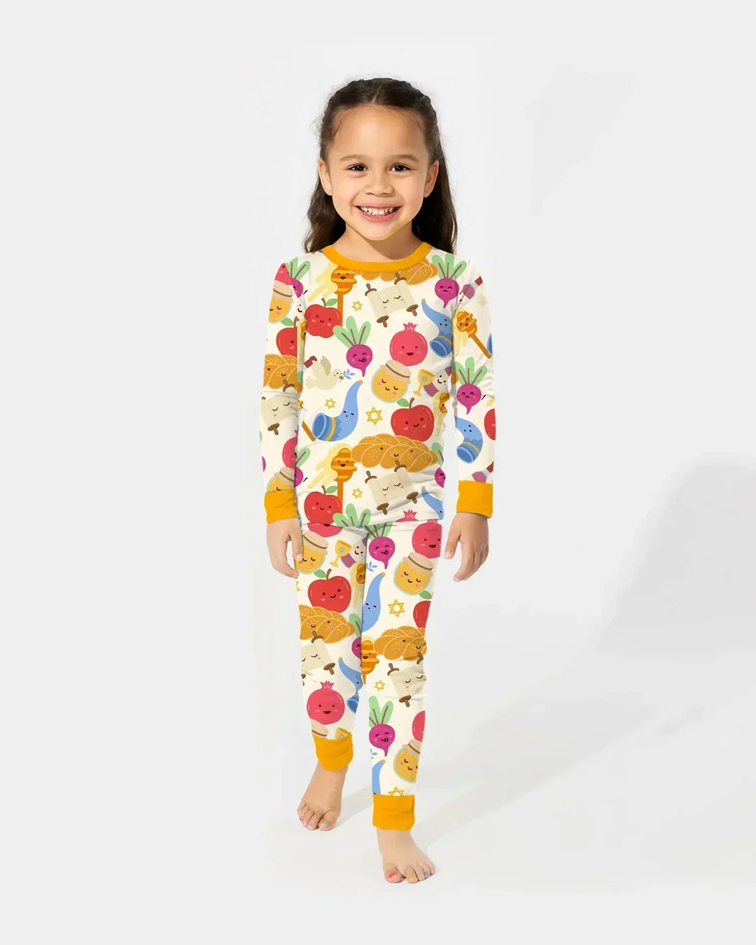 Zweiteiliges Langarm-Pyjama-Set mit Sommerfrüchten