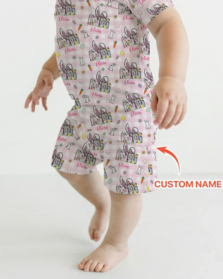 Zweiteiliges Pyjama-Set mit kurzen Ärmeln und Shorts im Sommer-Design