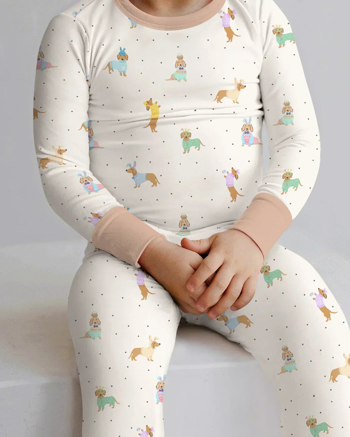 Zweiteiliges Langarm-Pyjama-Set mit Sommerfrüchten