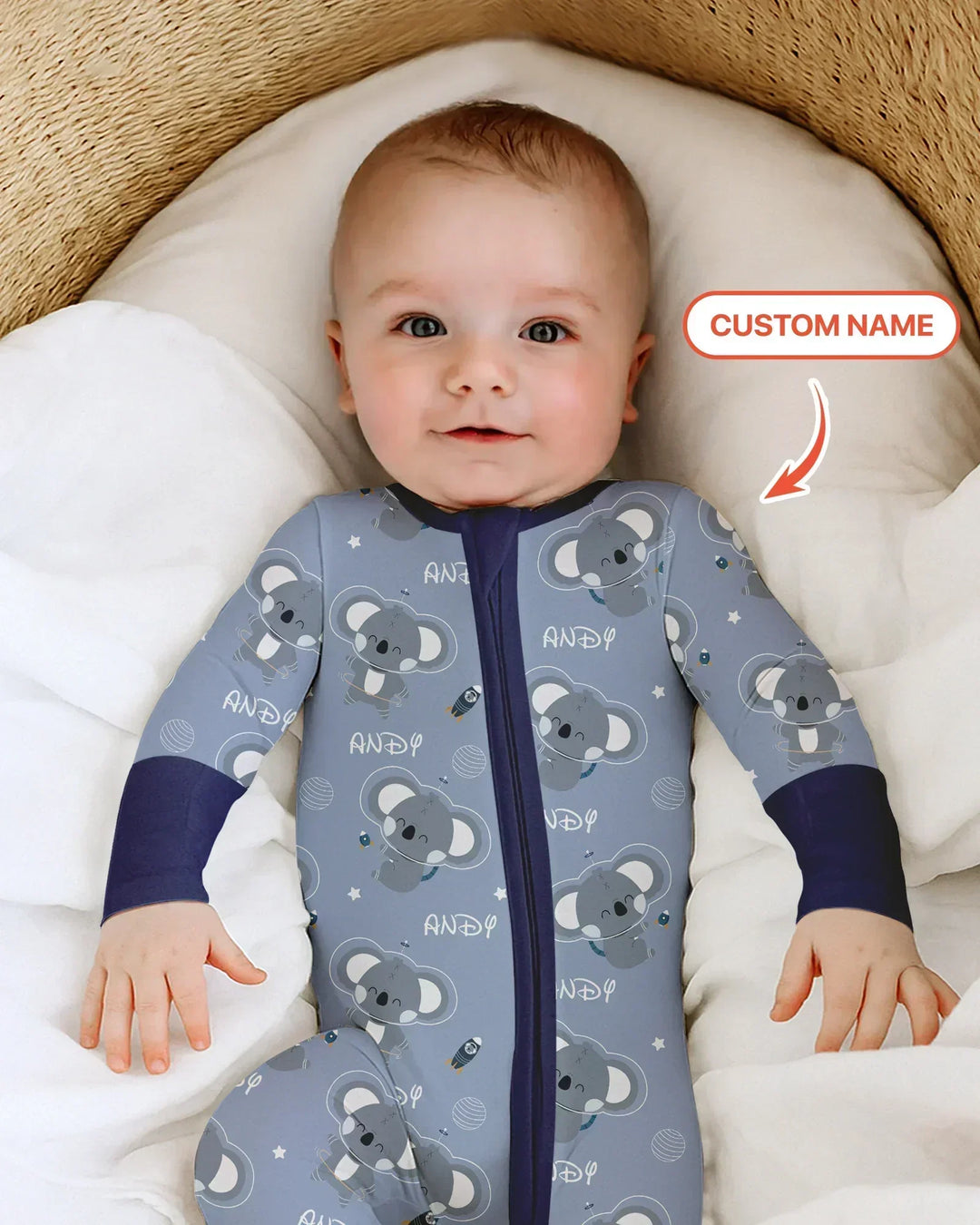 Gerippte Babykleidung mit individuellem Foto - Weich &amp; Skizzenhaft