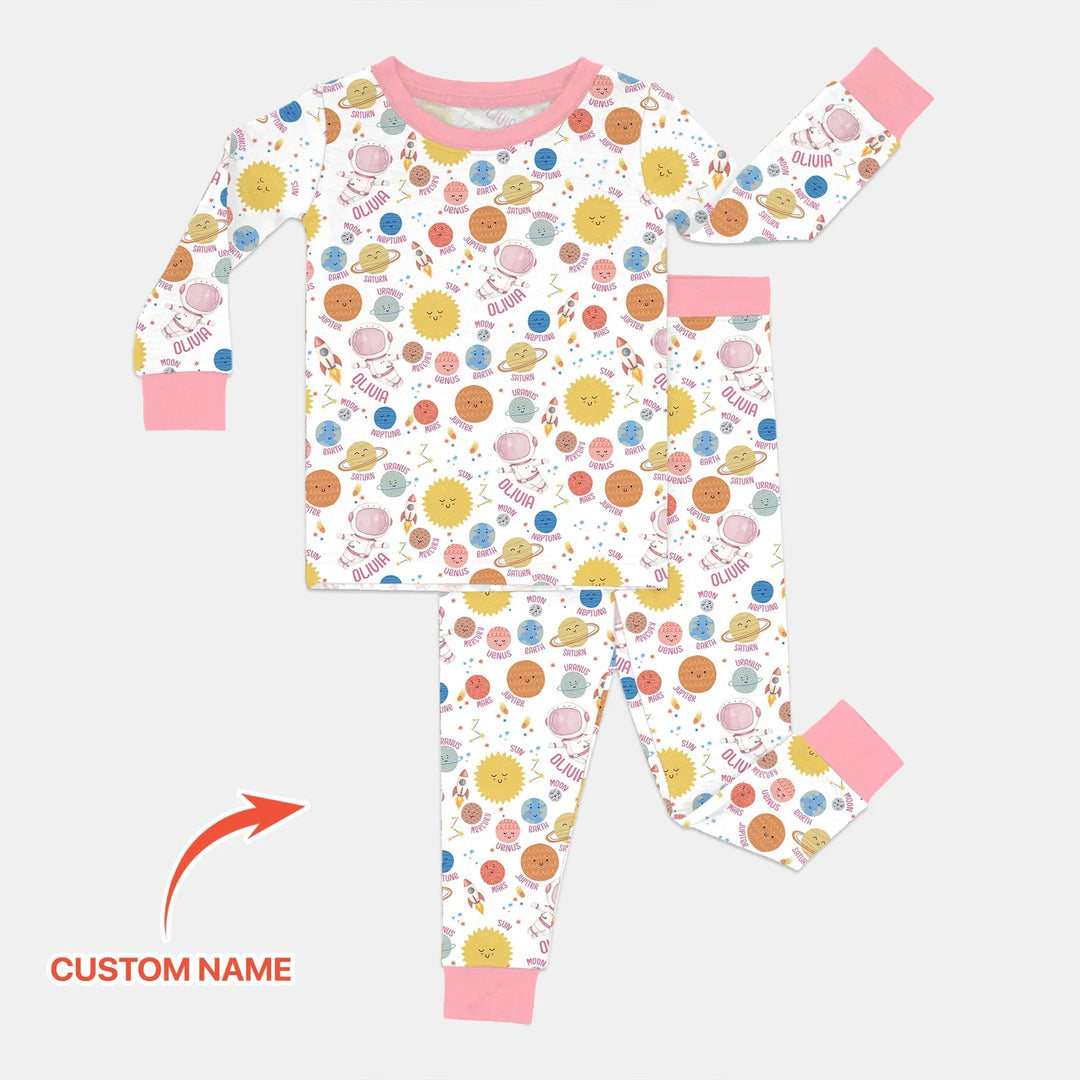 Zweiteiliges Langarm-Pyjama-Set mit Sommerfrüchten