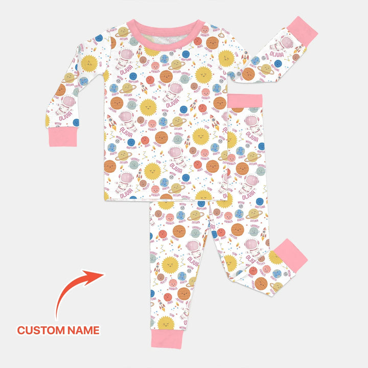 Zweiteiliges Langarm-Pyjama-Set mit Sommerfrüchten