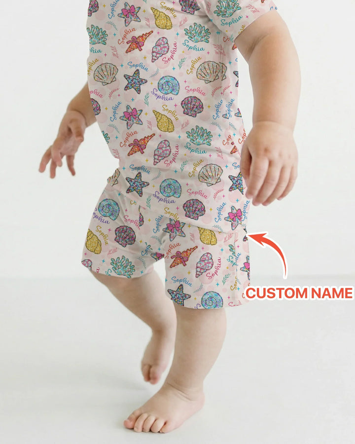 Zweiteiliges Pyjama-Set mit kurzen Ärmeln und Shorts im Sommer-Design