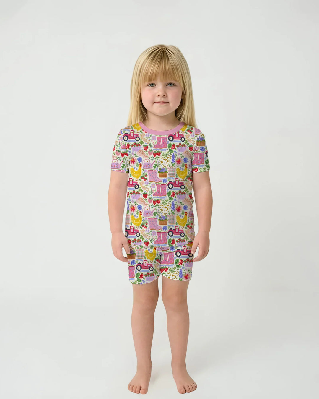 Template Zweiteiliges Pyjama-Set mit kurzen Ärmeln und Shorts