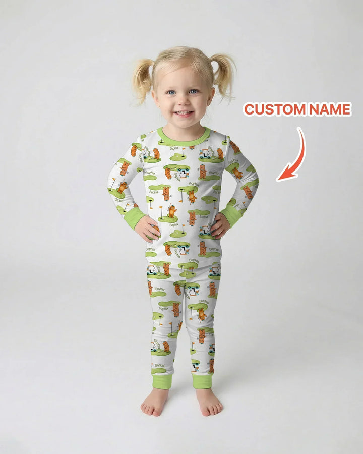 Zweiteiliges Langarm-Pyjama-Set mit Sommerfrüchten