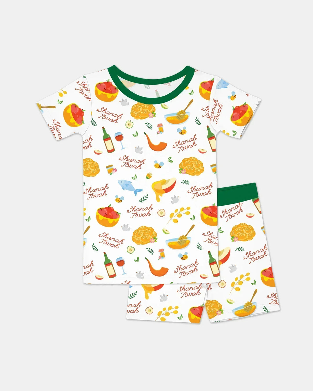 Template Zweiteiliges Pyjama-Set mit kurzen Ärmeln und Shorts