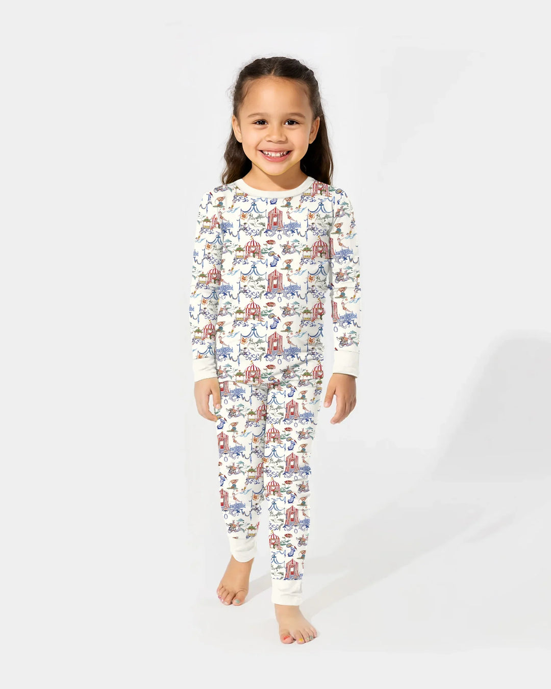 Zweiteiliges Langarm-Pyjama-Set mit Sommerfrüchten