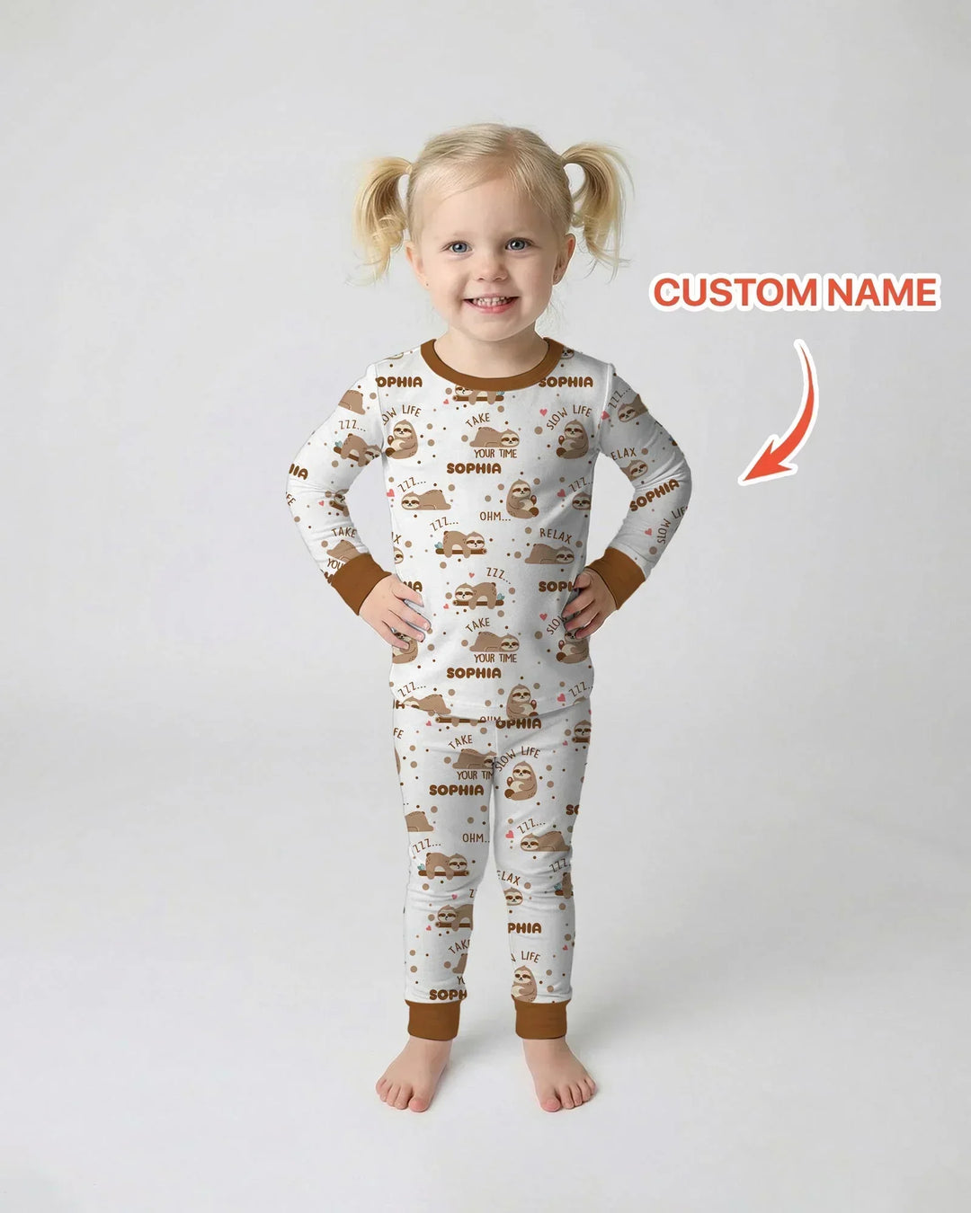 Zweiteiliges Langarm-Pyjama-Set mit Sommerfrüchten