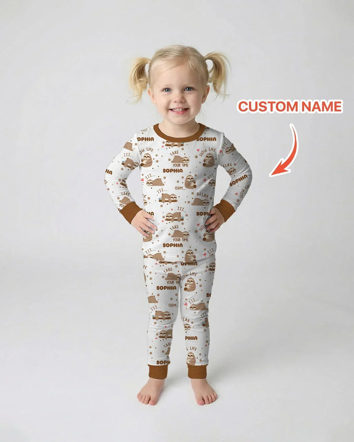 Zweiteiliges Langarm-Pyjama-Set mit Sommerfrüchten