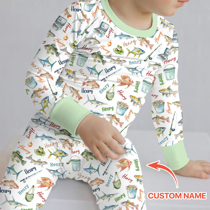 Zweiteiliges Langarm-Pyjama-Set mit Sommerfrüchten