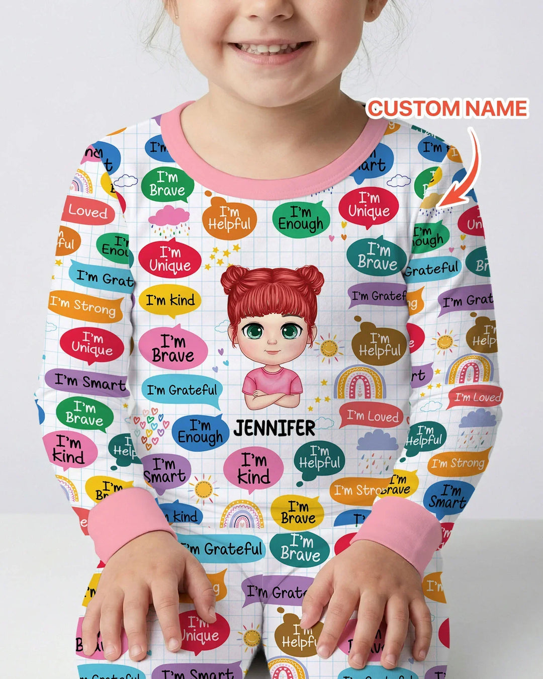 Zweiteiliges Langarm-Pyjama-Set mit Sommerfrüchten