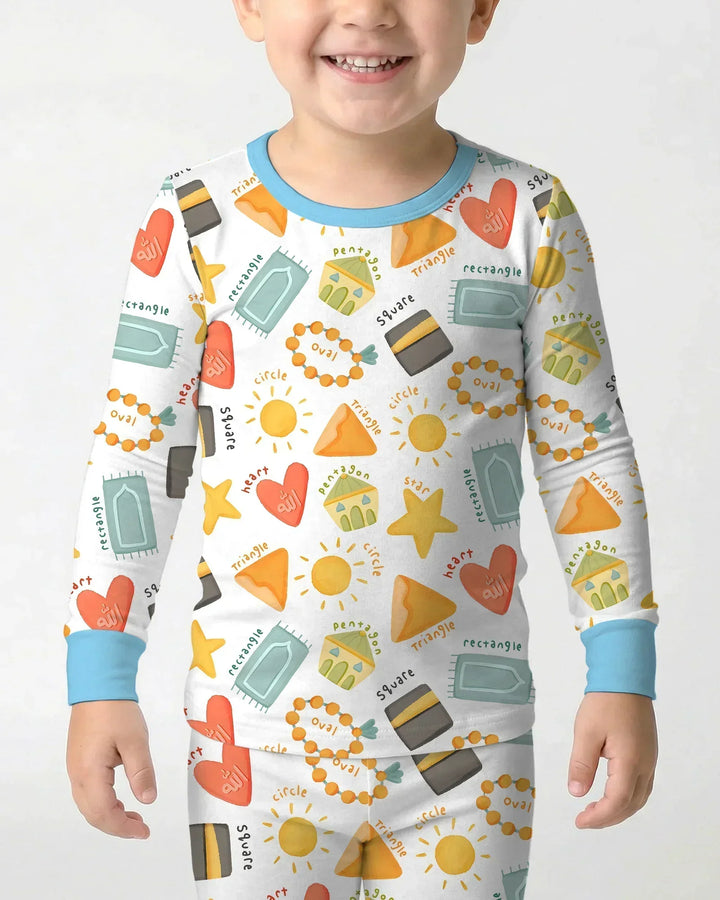 Zweiteiliges Langarm-Pyjama-Set mit Sommerfrüchten