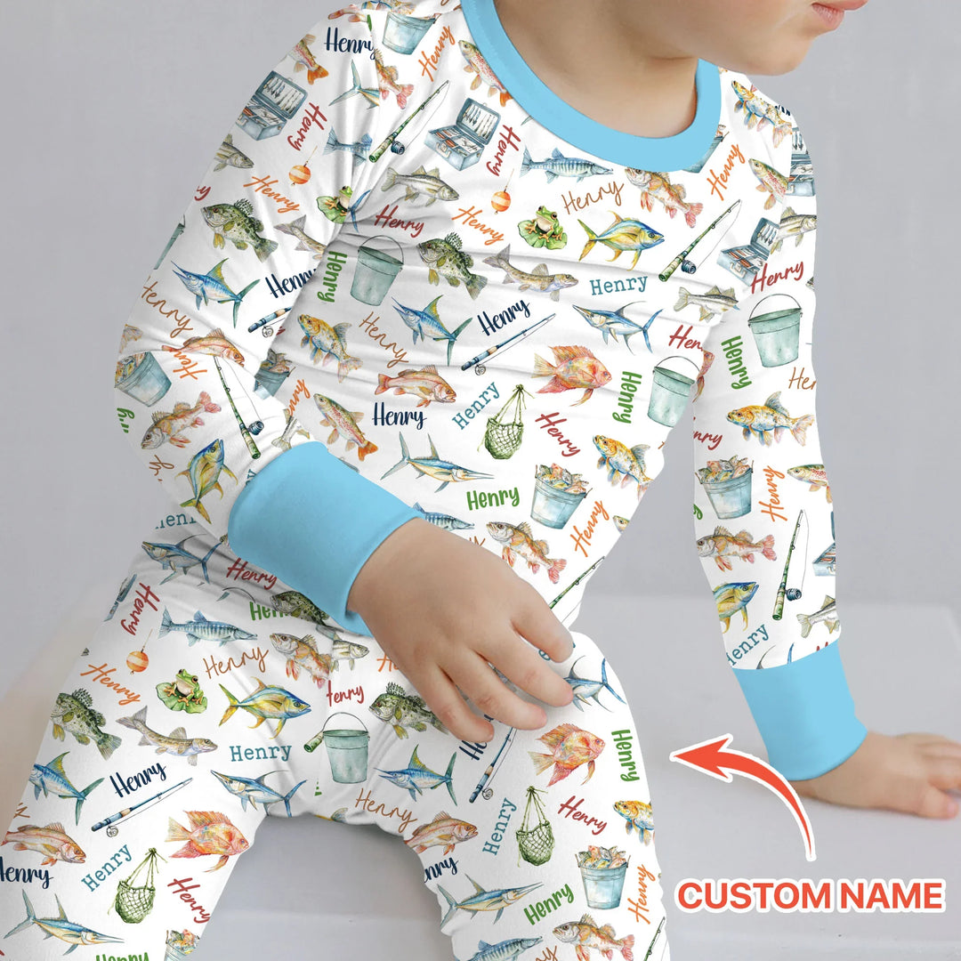 Zweiteiliges Langarm-Pyjama-Set mit Sommerfrüchten