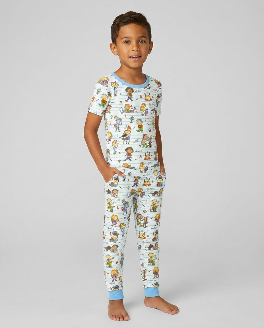 Zweiteiliges, kurzärmliges Pyjama-Set mit Marienkäfern
