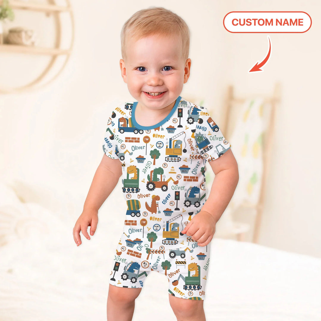 Zweiteiliges Pyjama-Set mit kurzen Ärmeln und Shorts im Sommer-Design