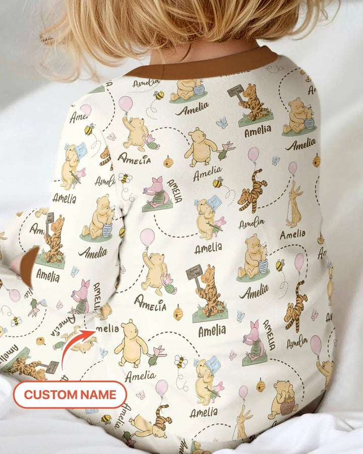 Zweiteiliges Langarm-Pyjama-Set mit Sommerfrüchten