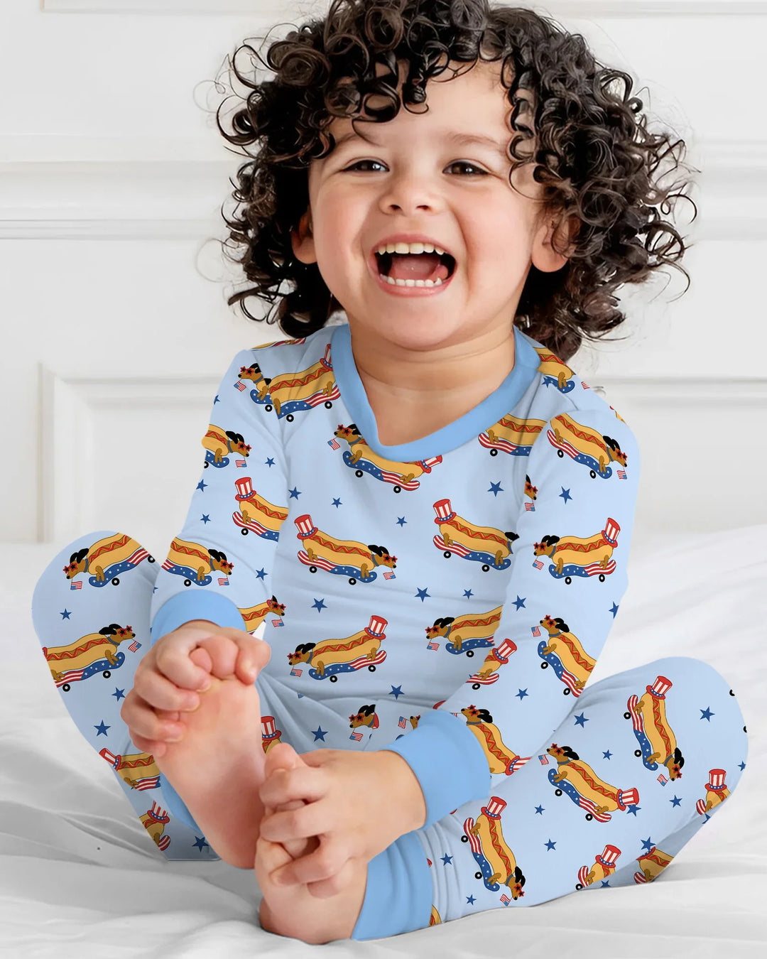Zweiteiliges Langarm-Pyjama-Set mit Sommerfrüchten