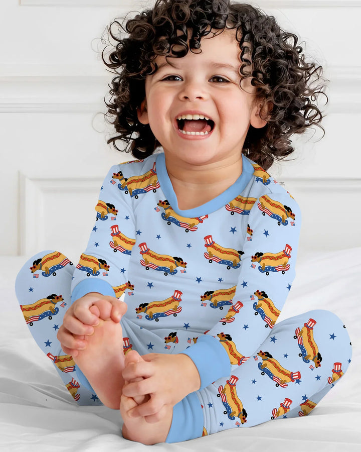 Zweiteiliges Langarm-Pyjama-Set mit Sommerfrüchten