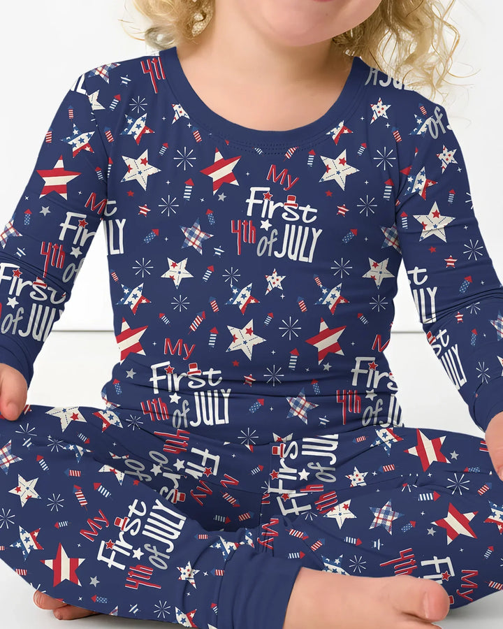 Zweiteiliges Langarm-Pyjama-Set mit Sommerfrüchten