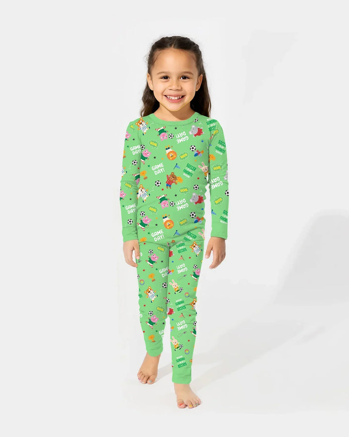 Zweiteiliges Langarm-Pyjama-Set mit Sommerfrüchten