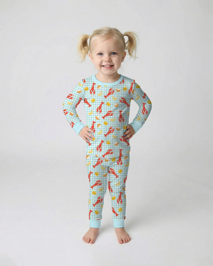 Zweiteiliges Langarm-Pyjama-Set mit Sommerfrüchten