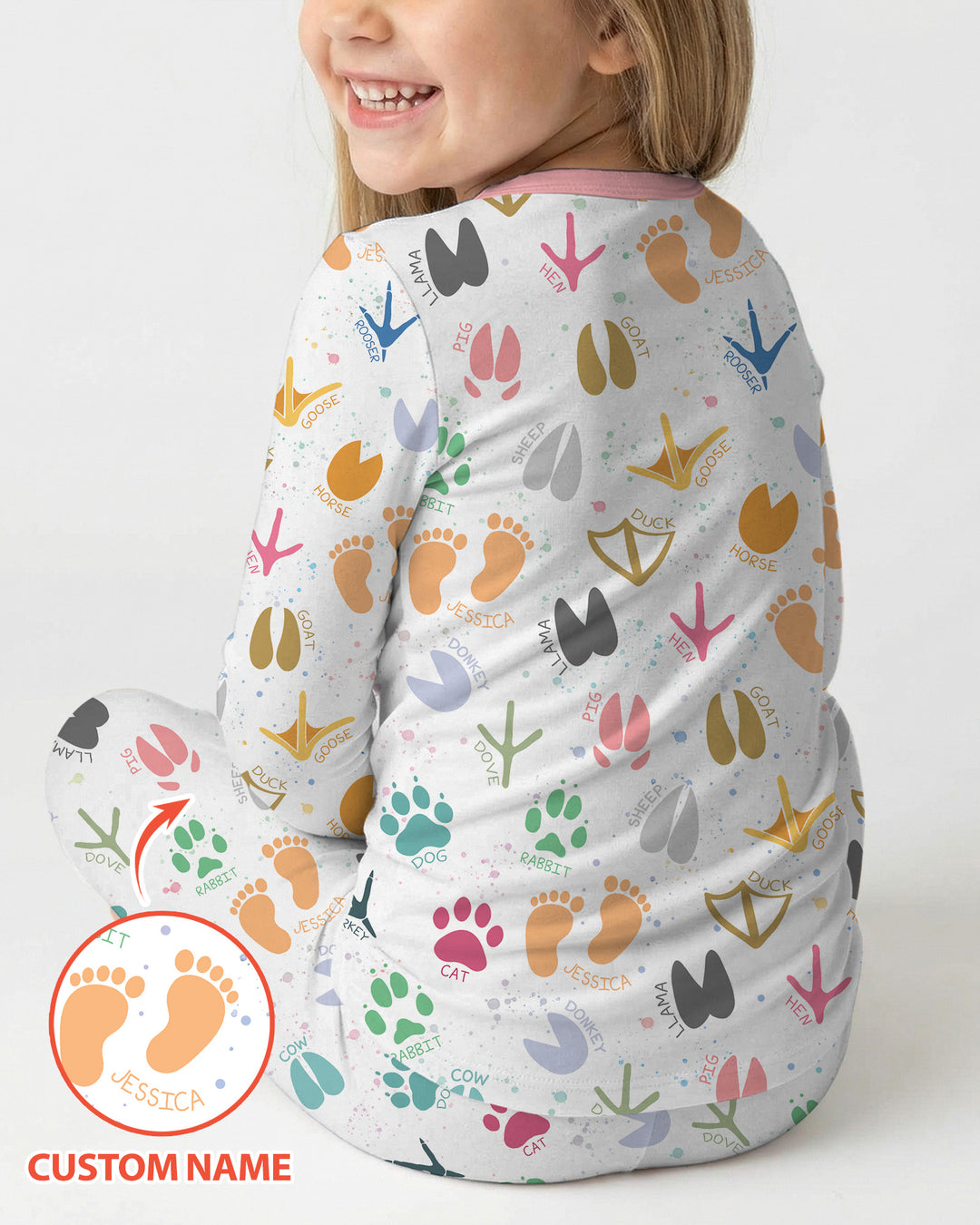 Zweiteiliges Langarm-Pyjama-Set mit Sommerfrüchten